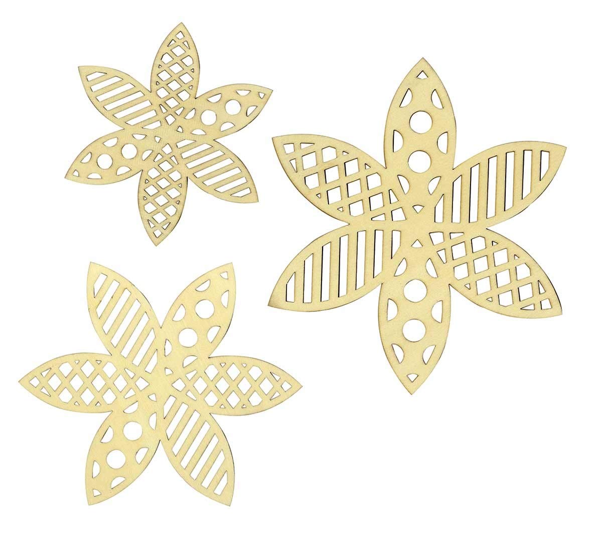 Set flores de madera