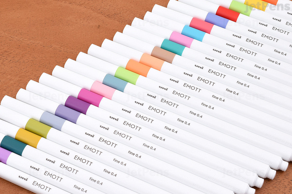 Set N7 EMOTT Mitsubishi Uni Ever Fine 0,4 mm rotuladores Floral