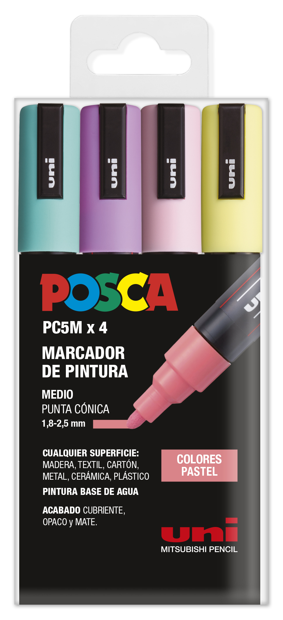 Posca PC-3M - Pack de 16 rotuladores de pintura al agua con punta  redondeada, multicolor