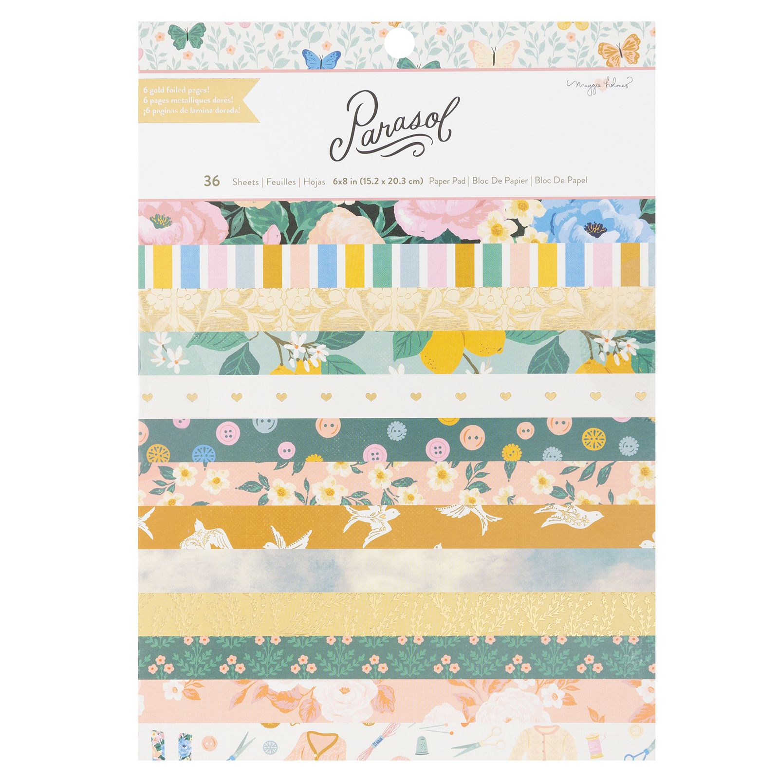 American Crafts Pad DE Papel Para Parasol 6X8, Sombrilla Maggie Holmes, Talla única