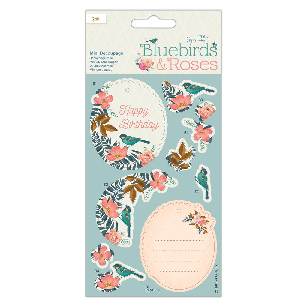 Pretroquelados 2 hojas Docrafts Bluebirds & Roses Birds