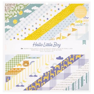 Stack 12&quot;x12&quot; Doble cara con detalles de foil Hello Little Boy de American Crafts