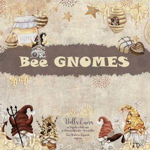 Pad 12x12&quot; Bellaluna Crafts con 24 papeles doble cara Bee Gnomes