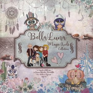 Pad 8x8&quot; Bellaluna Crafts con 24 papeles doble cara Magic Owls