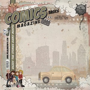 Pad 8x8&quot; Bellaluna Crafts con 24 papeles doble cara Comic Magazine