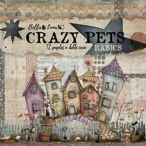 Pad 12x12&quot; Bellaluna Crafts con 12 papeles doble cara Crazy Pets Basics