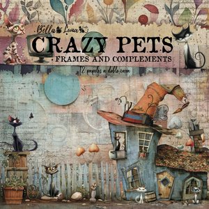 Pad 12x12&quot; Bellaluna Crafts con 12 papeles doble cara Crazy Pets Frames & Complements