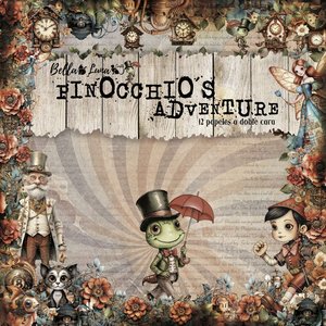 Pad 12x12&quot; Bellaluna Crafts con 12 papeles doble cara Pinocchio's Adventure