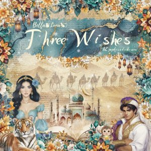 Pad 8x8&quot; Bellaluna Crafts con 12 papeles doble cara Three Wishes