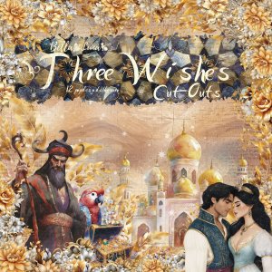 Pad 8x8&quot; Bellaluna Crafts con 12 papeles doble cara Three Wishes Cut Outs