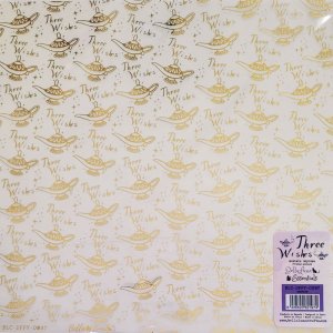 Acetato con foil dorado 12x12&quot; Bellaluna Crafts Three Wishes