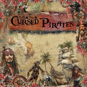 Pad 8x8&quot; Bellaluna Crafts con 12 papeles doble cara Cursed Pirates