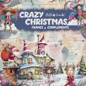 Pad 12x12&quot; Bellaluna Crafts con 12 papeles doble cara Crazy Christmas Frames & Complements