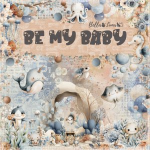Pad 12x12&quot; Bellaluna Crafts con 12 papeles doble cara Be my Babe