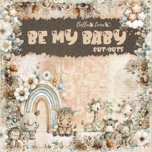 Pad 8x8&quot; Bellaluna Crafts con 12 papeles doble cara Be my Babe Cut Outs