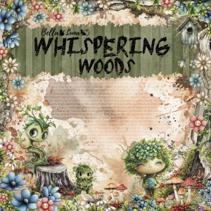 Pad 8x8" Bellaluna Crafts con 12 papeles doble cara Whispering Woods