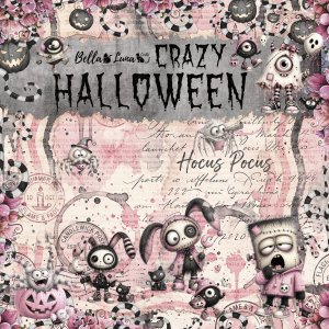 Pad 8x8" Bellaluna Crafts con 12 papeles doble cara Crazy Halloween