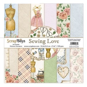 Set de papeles Scrap Boys 6x6" Sewing Love