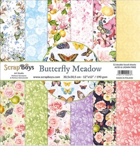 Set de papeles Scrap Boys 12x12" Butterfly Meadow
