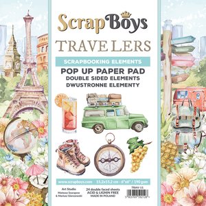 Block de papeles 6x6" Scrap Boys Pop Up con recortables Travelers