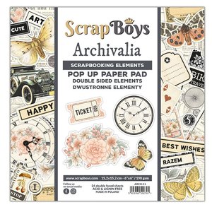 Block de papeles 6x6" Scrap Boys Pop Up con recortables Archivalia
