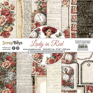 Set de papeles Scrap Boys 8x8&quot; Lady in Red