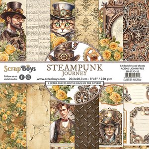 Set de papeles Scrap Boys 8x8&quot; Steampunk Journey