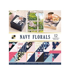 Stack Premium 12x12" Navy Florals