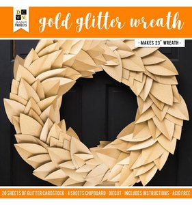 Gold Glitter Wreath DIY Stack 12x12