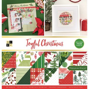 Joyful Christmas Stack Premium 12x12" con foil Gold