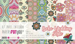 Pad 12x12" Papel Tela PFY Boho Wedding Style 8 pcs