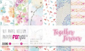 Pad 12x12" Vellums Papers For You Together Forever 6 papeles