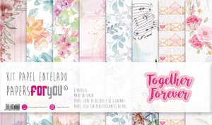 Pad 12x12" Papel Tela Papers For You Together Forever 8 papeles