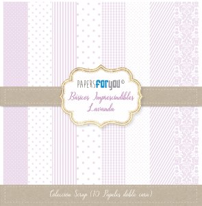 Colección 10 papeles doble cara 12&quot;x12&quot; PFY Básicos imprescindibles Lavanda