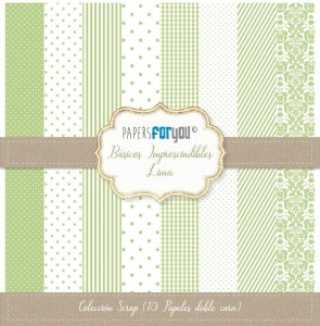 Colección 10 papeles doble cara 12&quot;x12&quot; PFY Básicos imprescindibles Lima