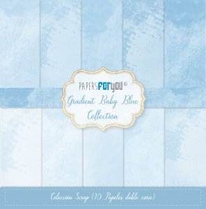 Colección 10 papeles doble cara 12&quot;x12&quot; PFY Gradient Baby Blue