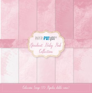 Colección 10 papeles doble cara 12&quot;x12&quot; PFY Gradient Baby Pink