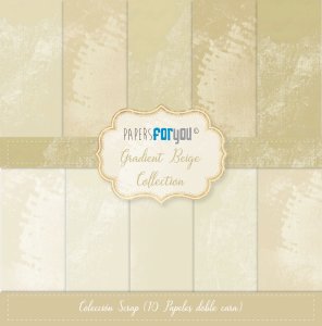 Colección 10 papeles doble cara 12&quot;x12&quot; PFY Gradient Beige