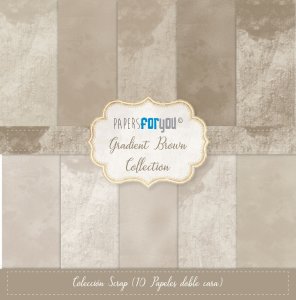Colección 10 papeles doble cara 12&quot;x12&quot; PFY Gradient Brown