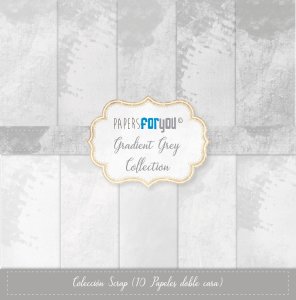 Colección 10 papeles doble cara 12&quot;x12&quot; PFY Gradient Grey