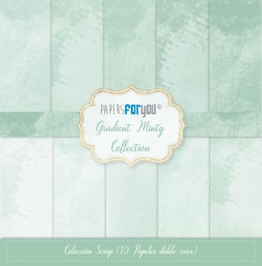 Colección 10 papeles doble cara 12&quot;x12&quot; PFY Gradient Minty