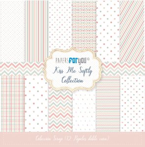 Colección 12 papeles doble cara 12&quot;x12&quot; PFY Kiss Me Softly