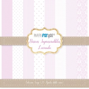 Colección 20 papeles doble cara 8&quot;x8&quot; PFY Básicos imprescindibles Lavanda