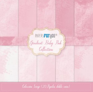 Colección 20 papeles doble cara 8&quot;X8&quot; PFY Gradient Baby Pink