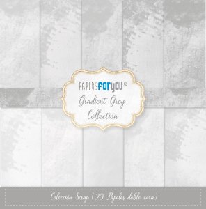 Colección 20 papeles doble cara 8&quot;X8&quot; PFY Gradient Grey