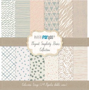 Colección 24 papeles doble cara 8&quot;x8&quot; PFY Elegant Simplicity