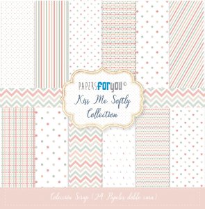 Colección 24 papeles doble cara 8&quot;x8&quot; PFY Kiss Me Softly