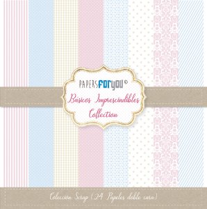 Colección 24 papeles doble cara 12&quot;x12&quot; PFY Básicos imprescindibles