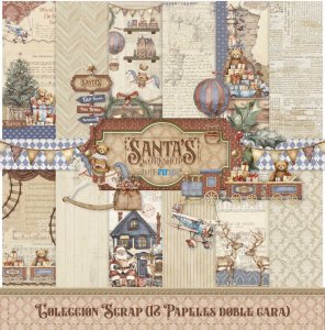 Colección 12 papeles doble cara 12&quot;x12&quot; PFY Santa's Workshop