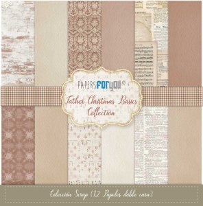 Colección 12 papeles doble cara 12&quot;x12&quot; PFY Father Christmas Basics
